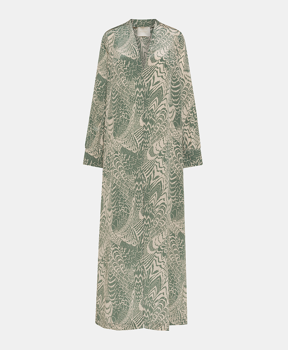 VESTITO PIRI IN CREPE DE CHINE - BEIGE/SALVIA - Clothing - Momonì