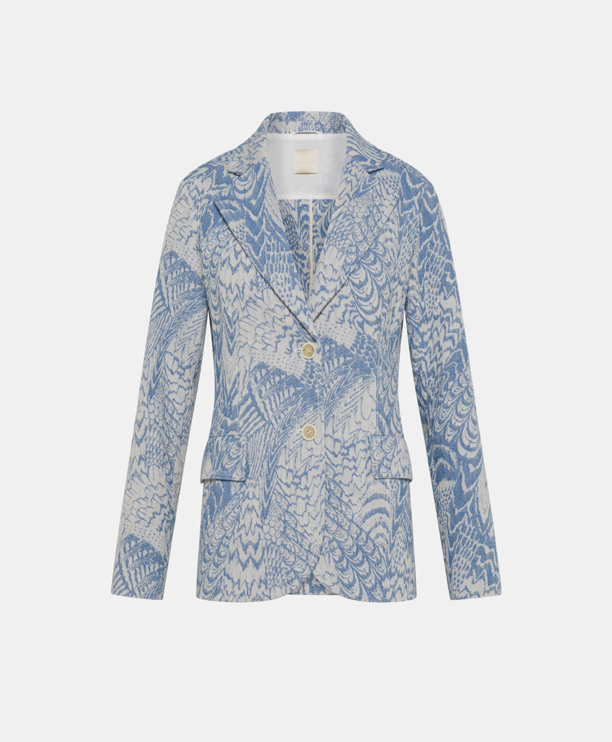 VESTE CARAMBOLA EN DENIM JACQUARD - BLEU CLAIR - Momonì