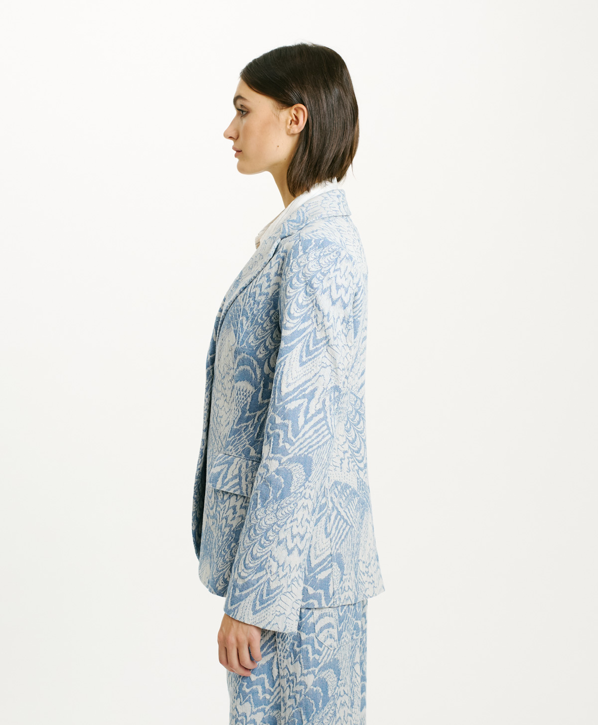 VESTE CARAMBOLA EN DENIM JACQUARD - BLEU CLAIR - Momonì