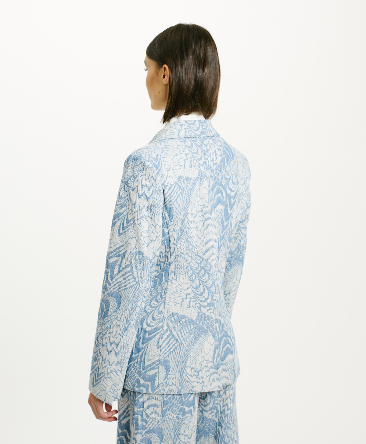 VESTE CARAMBOLA EN DENIM JACQUARD - BLEU CLAIR - Momonì