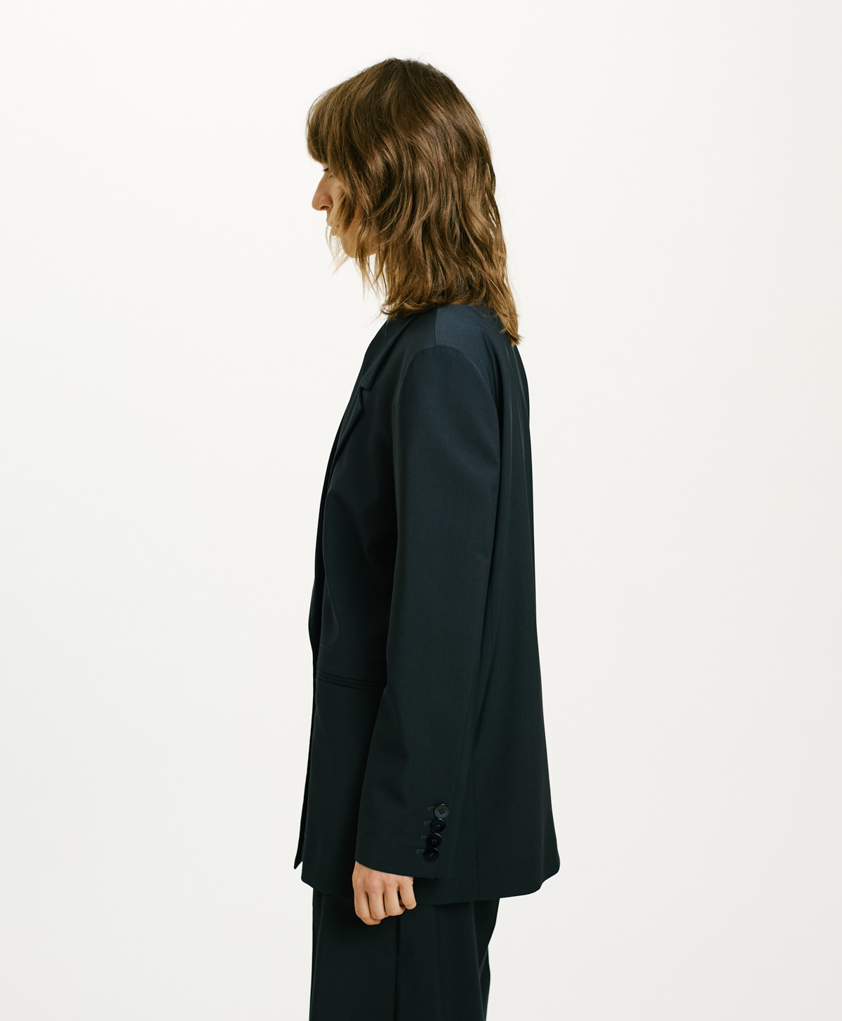 AMANITA JACKET IN COOL WOOL - NIGHT BLUE - Momonì