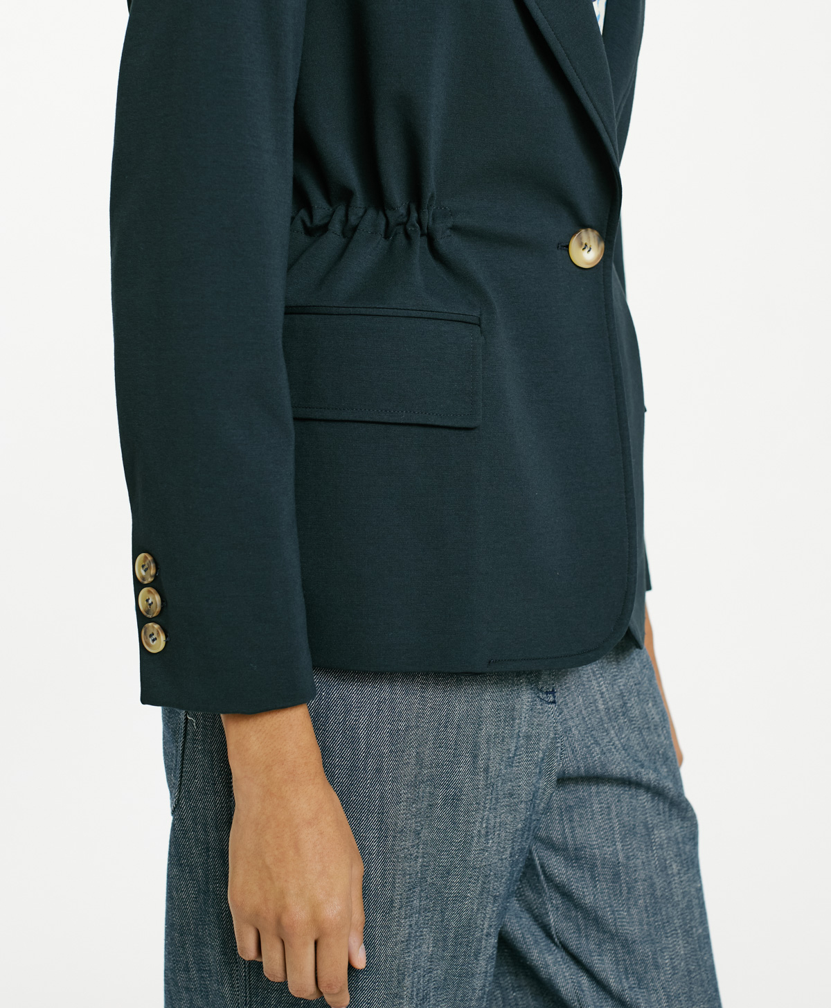 LETICIA JACKET IN PUNTO MILANO - NIGHT BLUE - Momonì