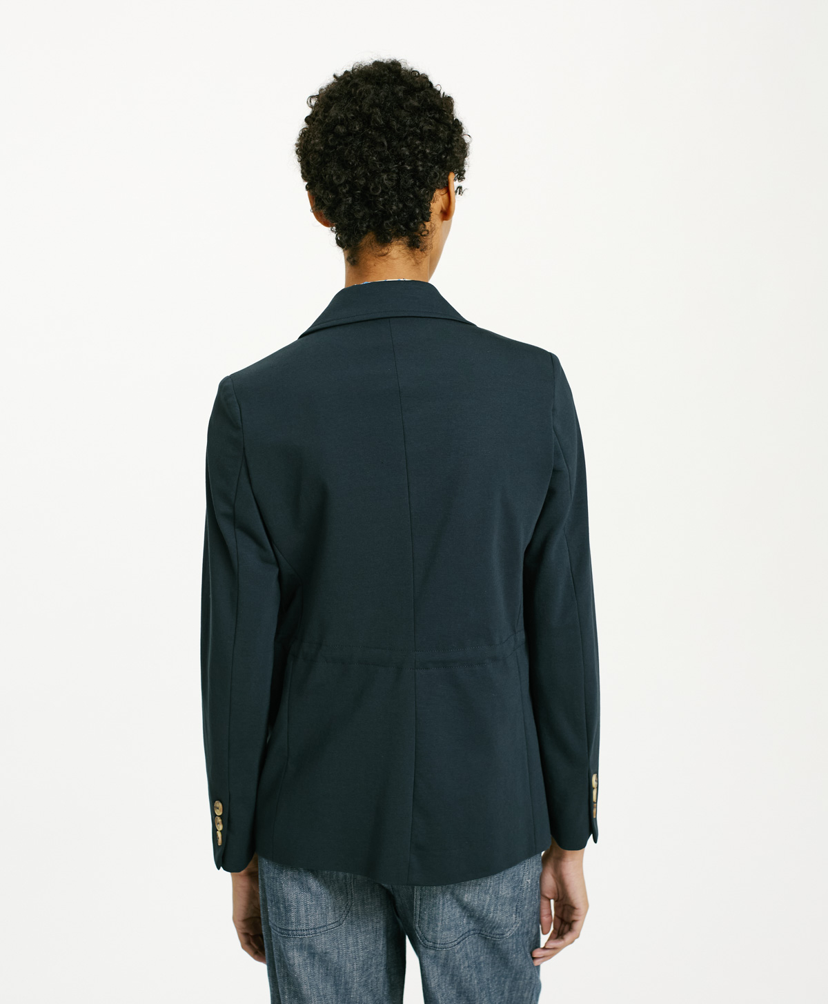 LETICIA JACKET IN PUNTO MILANO - NIGHT BLUE - Momonì