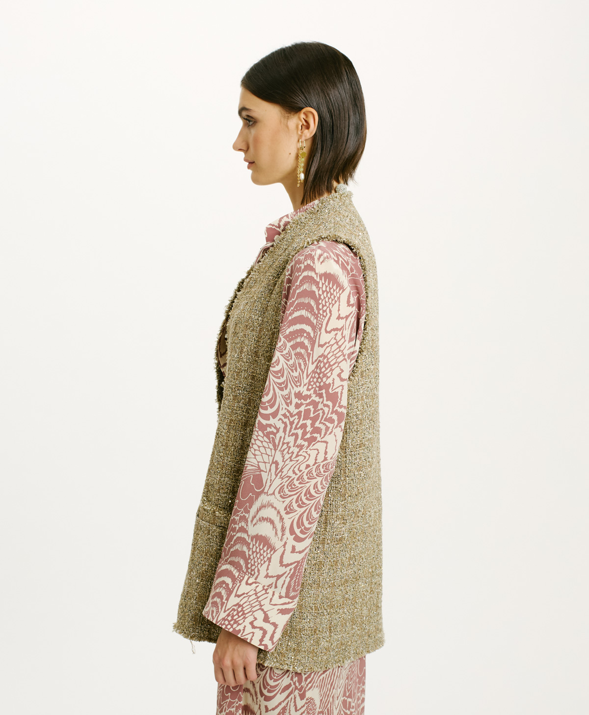 VESTE MANAUS EN NATTE LUREX - OR/ARGENT - Momonì