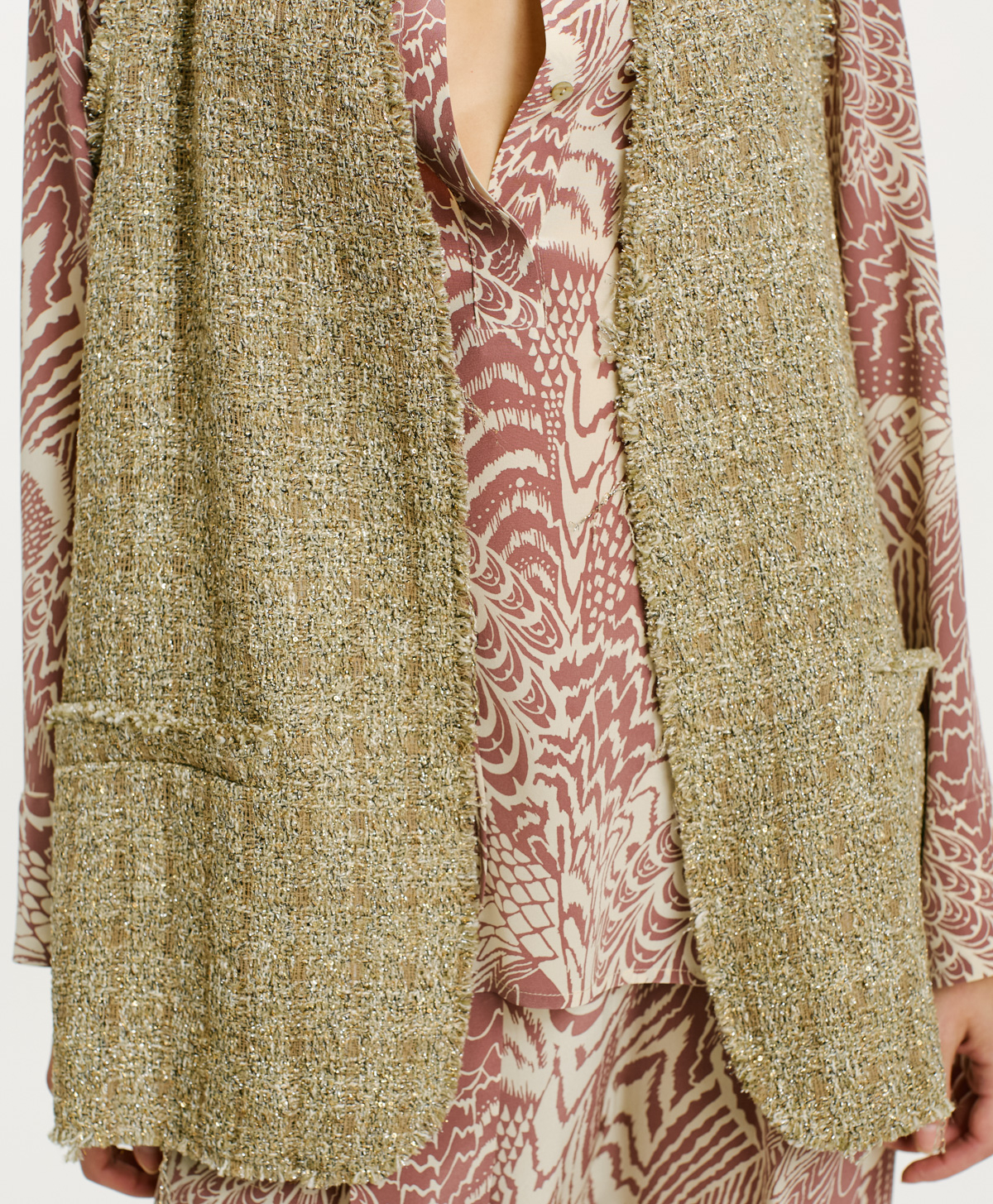 VESTE MANAUS EN NATTE LUREX - OR/ARGENT - Momonì