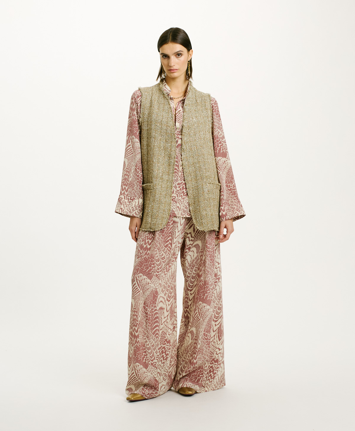 VESTE MANAUS EN NATTE LUREX - OR/ARGENT - Momonì