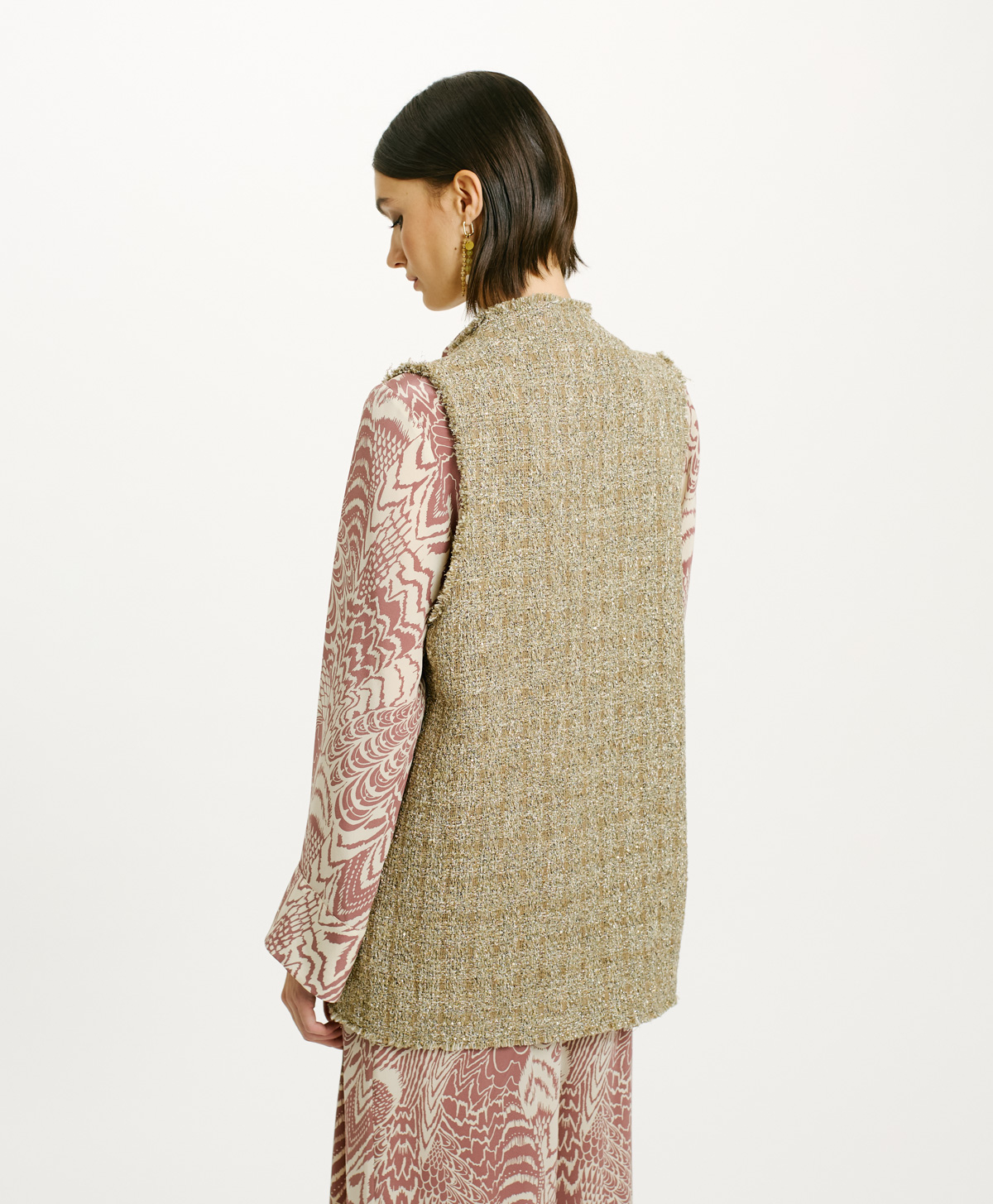 VESTE MANAUS EN NATTE LUREX - OR/ARGENT - Momonì