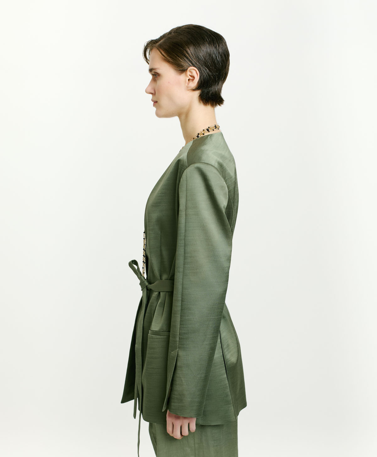 NAUTA JACKET IN STRETCH COTTON/VISCOSE - SAGE GREEN - Momonì
