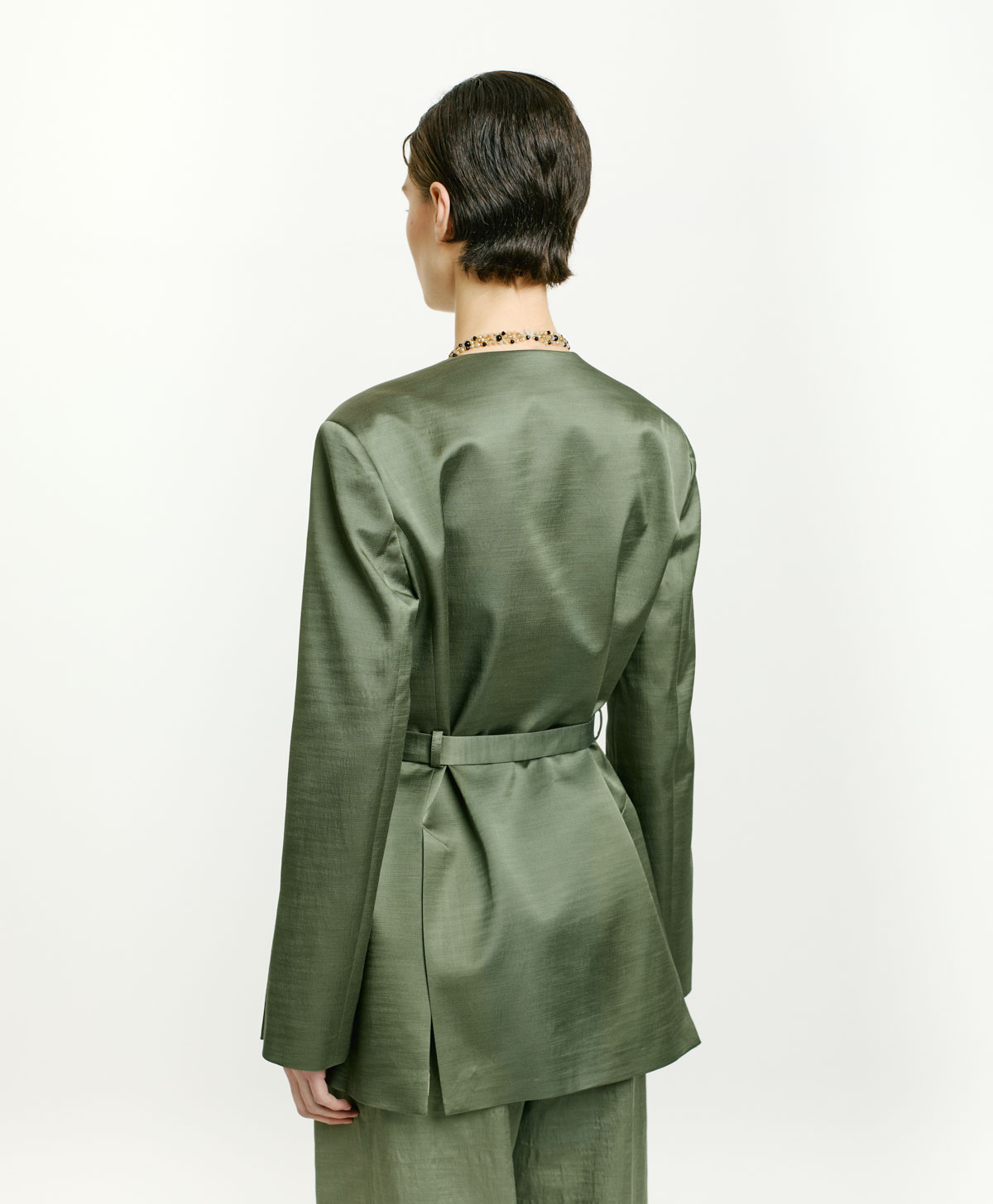 NAUTA JACKET IN STRETCH COTTON/VISCOSE - SAGE GREEN - Momonì
