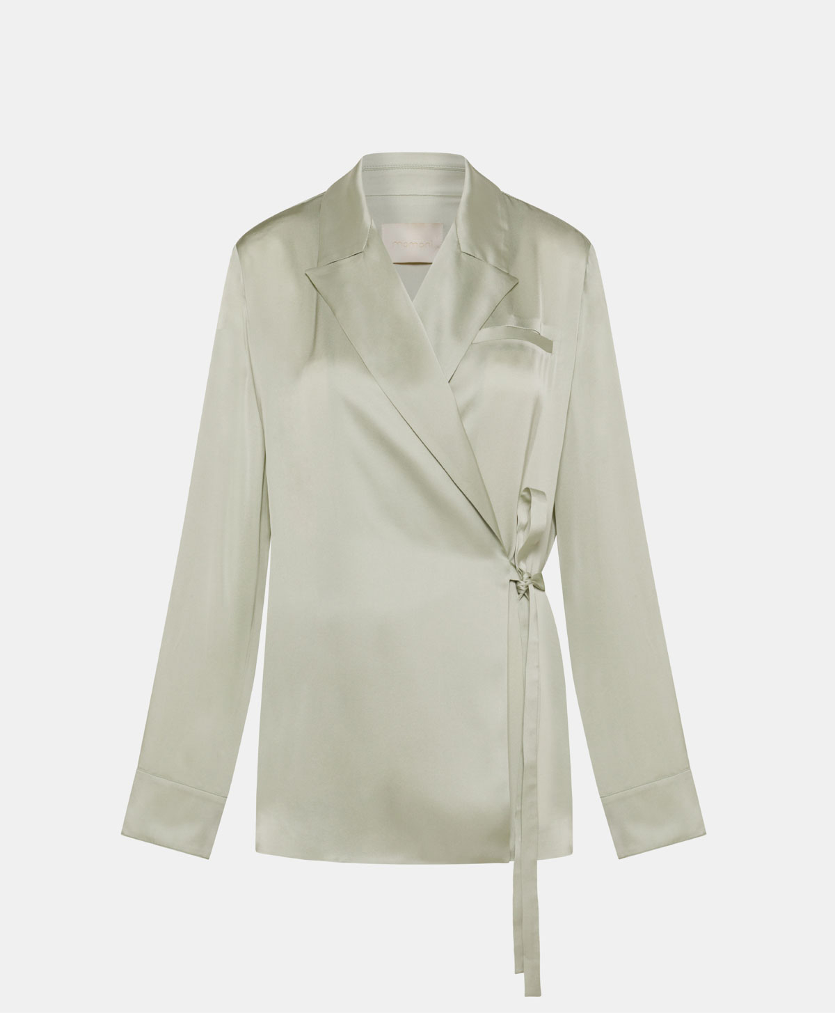 PRAIA JACKET IN SATIN GEORGETTE - AQUAMARINE - Momonì