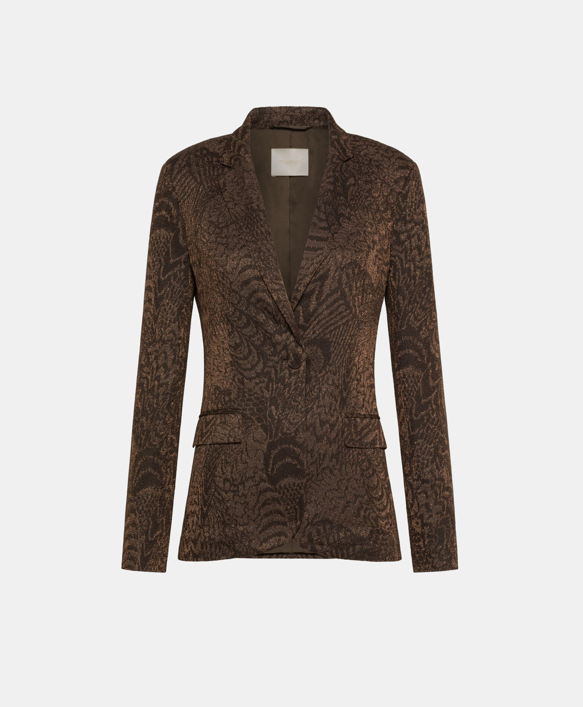 COPAIBA JACKET IN JERSEY JACQUARD WITH LUREX - CHOCOLATE/COPPER - Clothing - Momonì