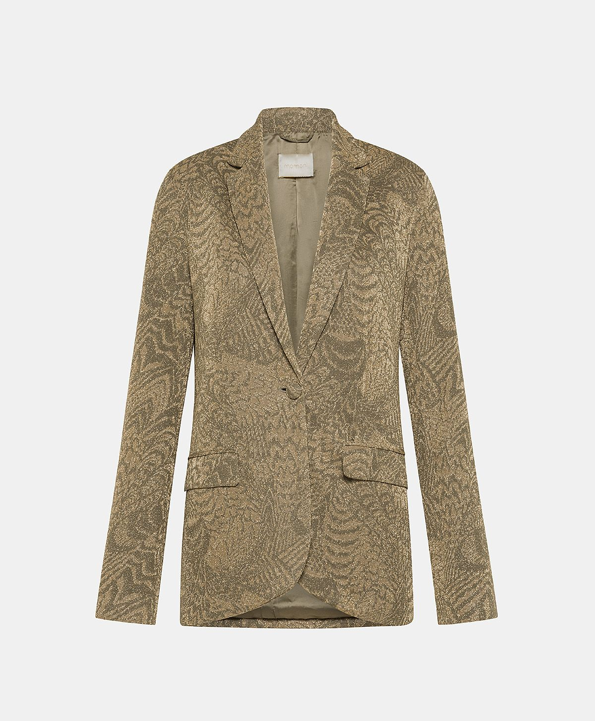 COPAIBA JACKET IN JERSEY LUREX JACQUARD - MATCHA GREEN/GOLD - Clothing - Momonì