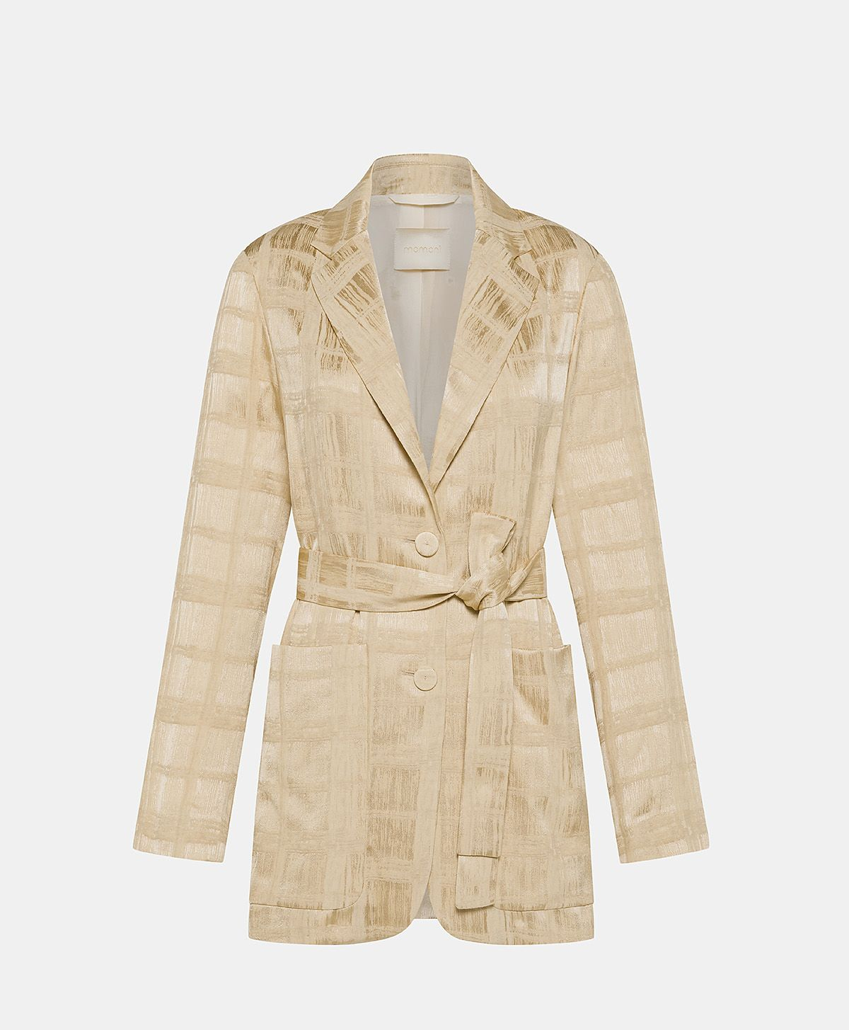 NAWI JACKET IN JACQUARD VISCOSE - VANILLA - Clothing - Momonì