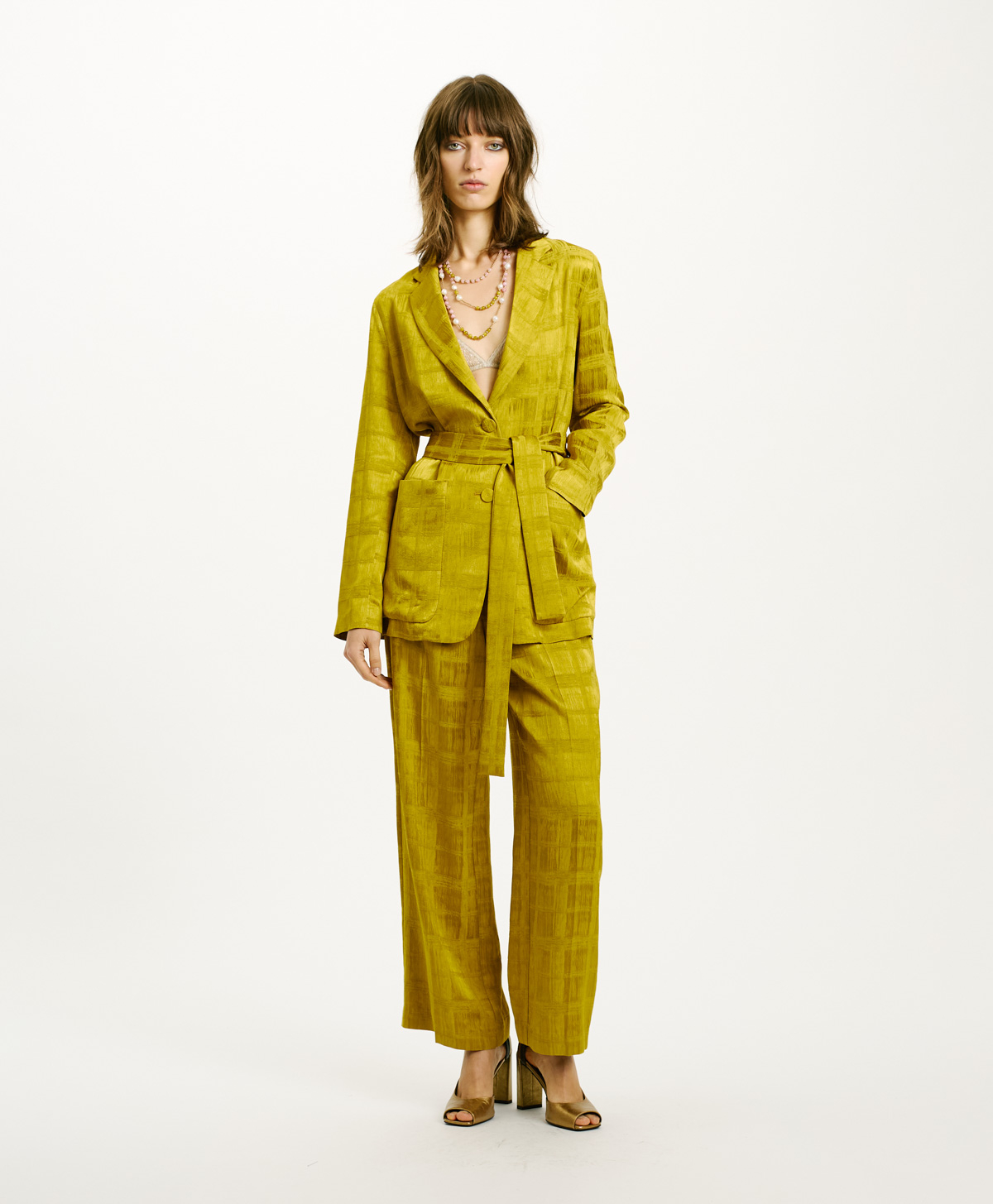 VESTE NAWI EN JACQUARD DE VISCOSE - HUILE - Momonì