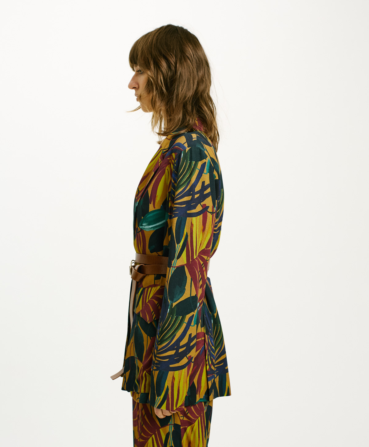 VESTE TEKOA EN CRÊPE DE VISCOSE IMPRIMÉ - HUILE MULTICOLORE - Momonì