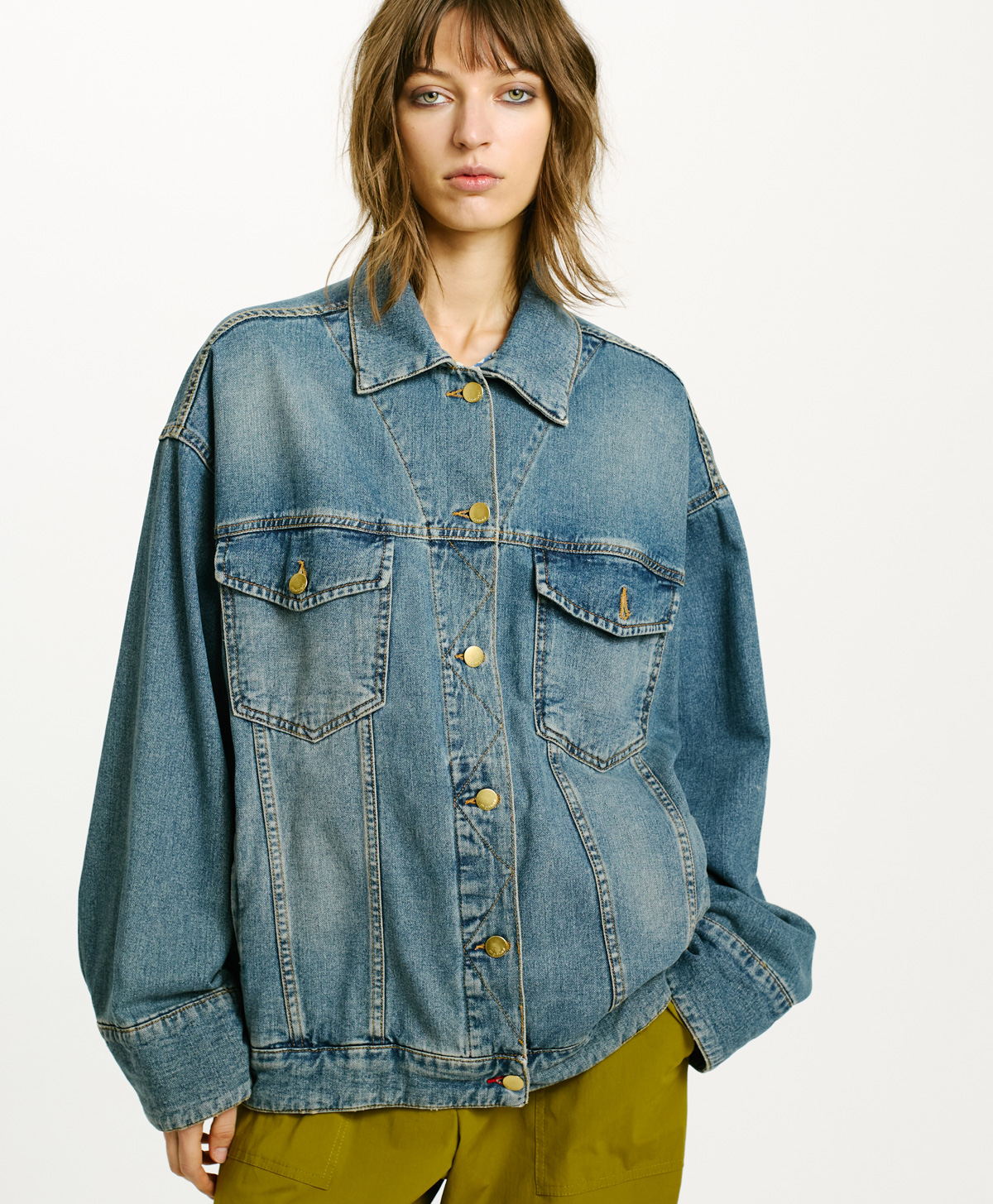 VESTE FLAMENGO EN DENIM STONE WASHED 10 OZ - BLEU JEANS - Momonì
