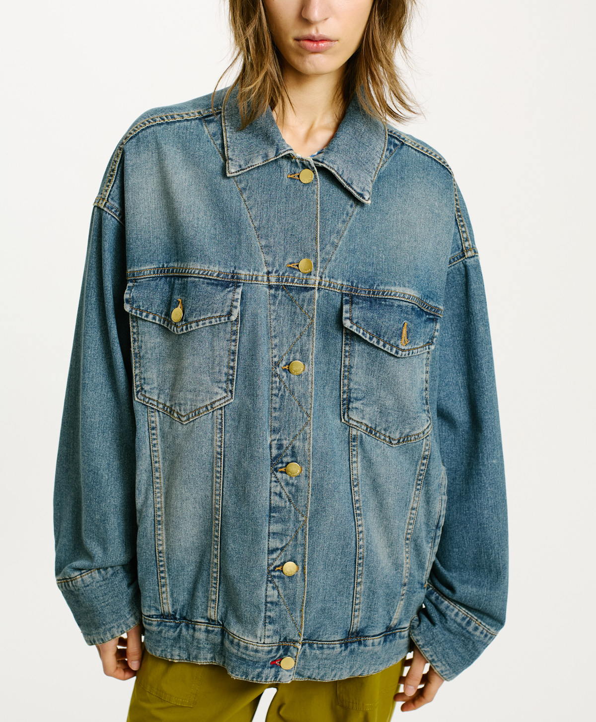 VESTE FLAMENGO EN DENIM STONE WASHED 10 OZ - BLEU JEANS - Momonì