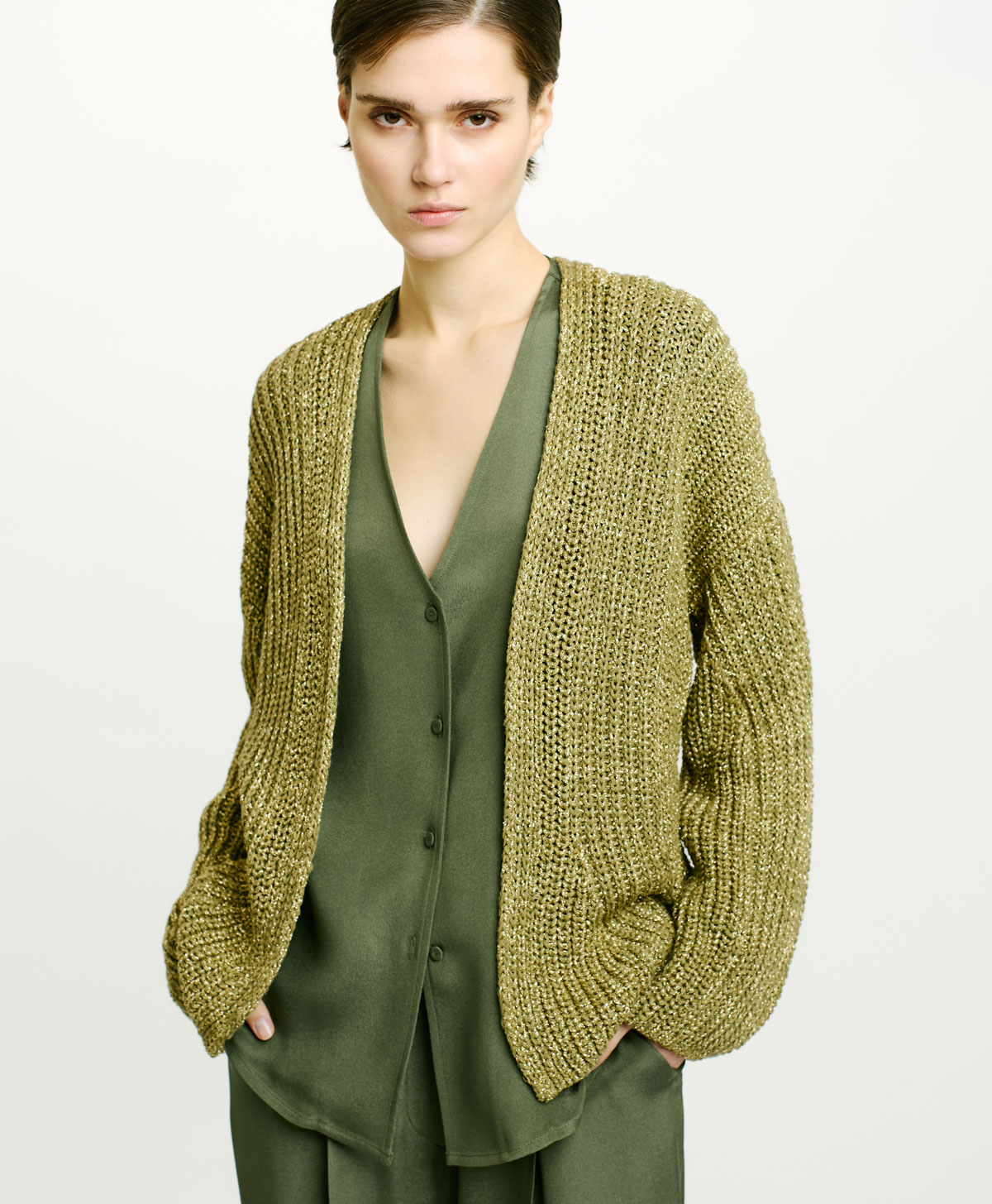 TRICOT AIWE AU POINT D’ÉPI - VERT - Clothing - Momonì