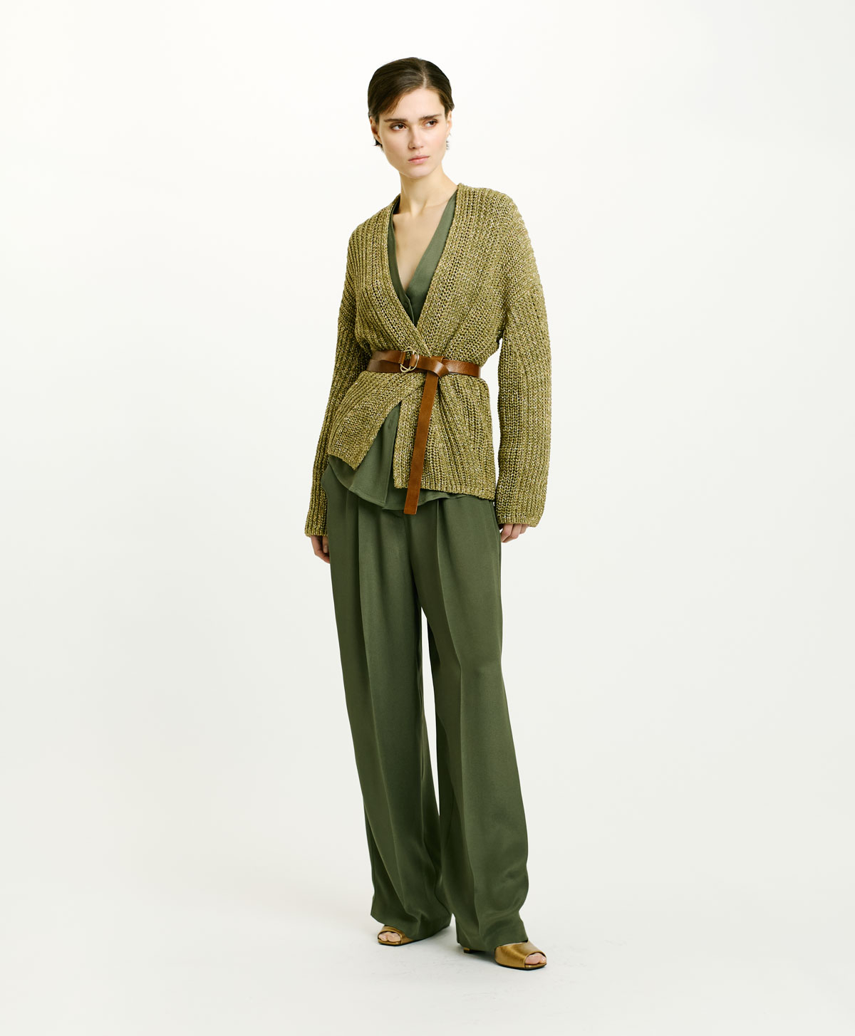 TRICOT AIWE AU POINT D’ÉPI - VERT - Momonì