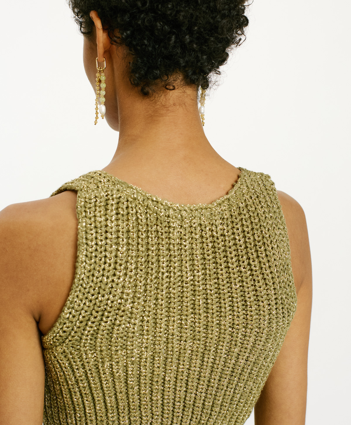 ICAMA TOP IN CORN COB STITCH  - GREEN - Momonì