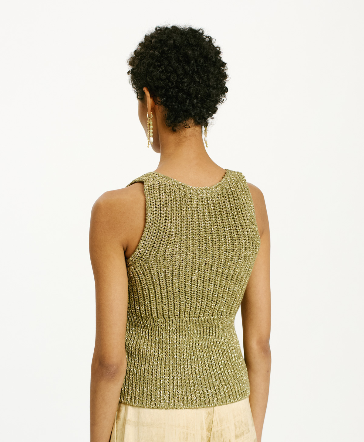 ICAMA TOP IN CORN COB STITCH  - GREEN - Momonì