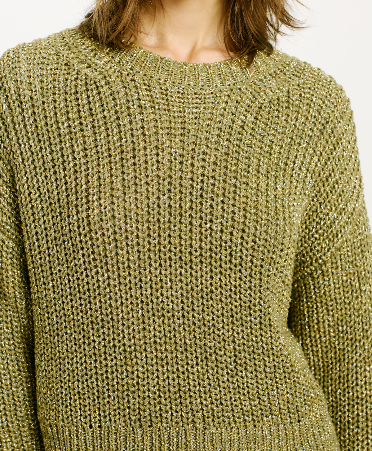 TRICOT EDULIS AU POINT D’ÉPI - VERT - Momonì
