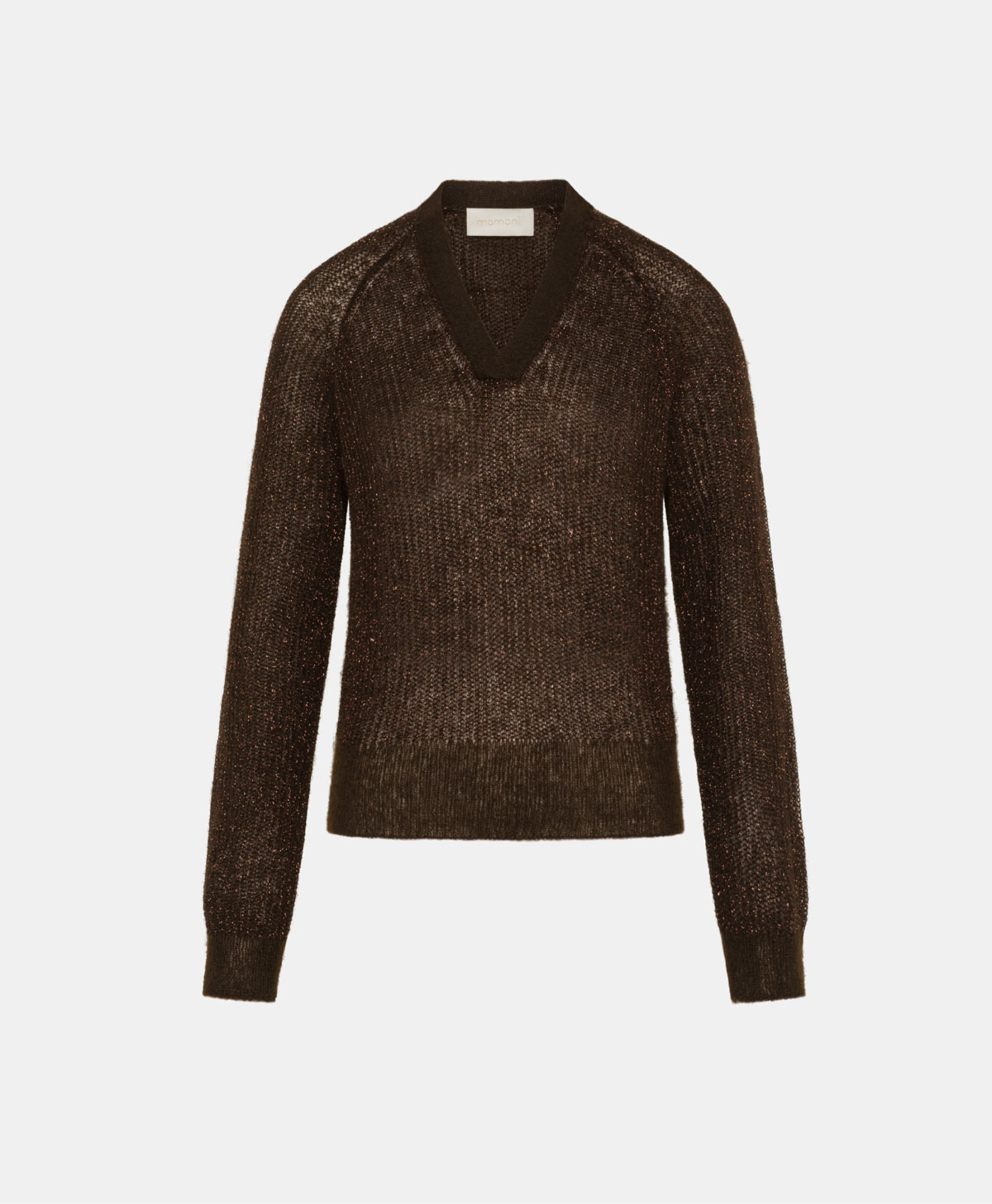 WAHA SWEATER IN MOHAIR AND LUREX - CHOCOLATE - Clothing - Momonì