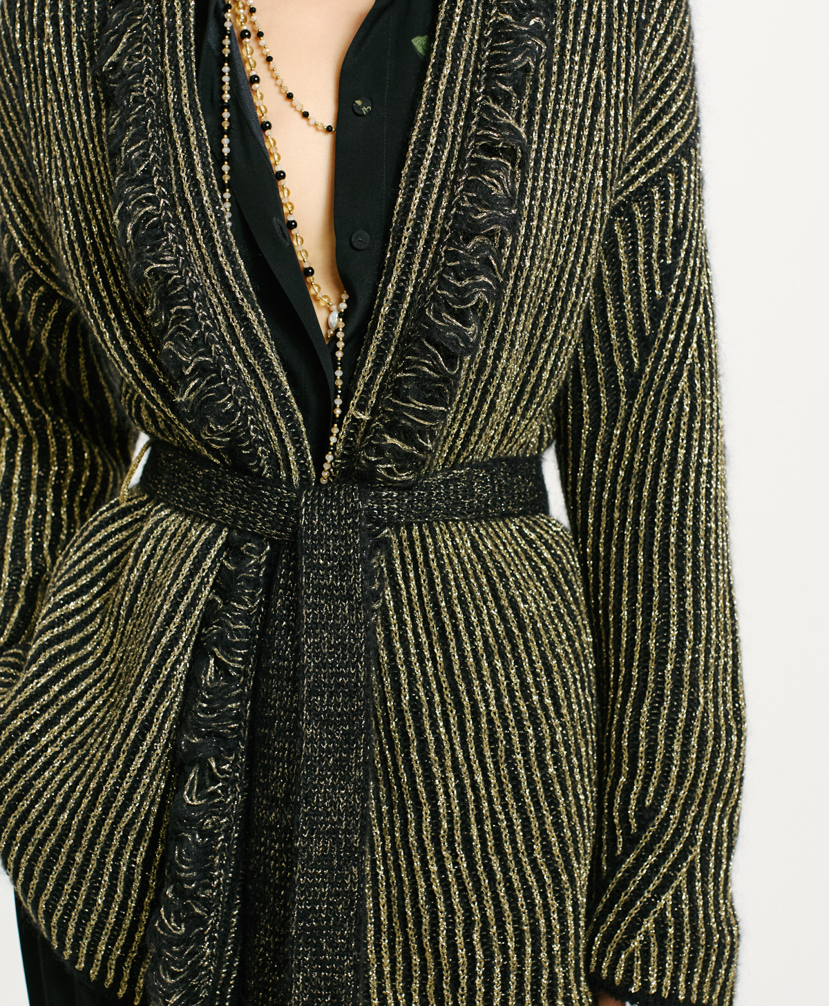 TRICOT WANENKI EN MOHAIR ET LUREX - NOIR - Momonì