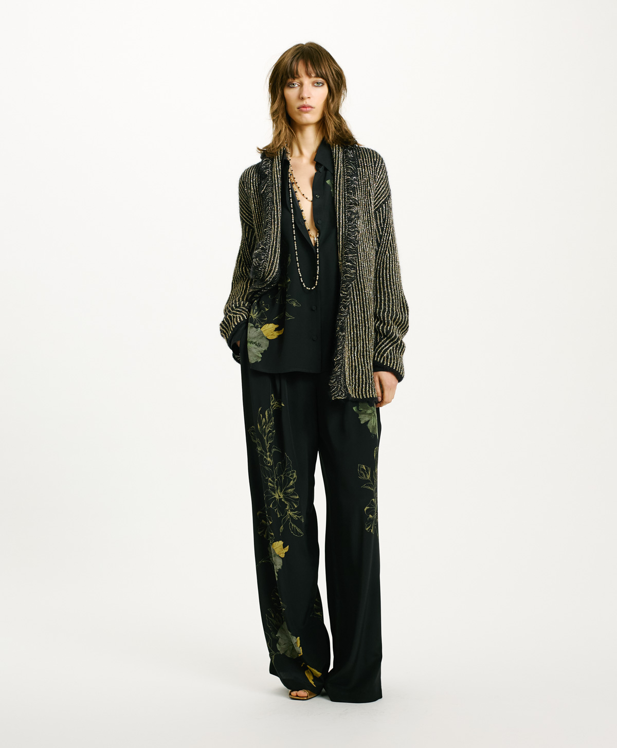 TRICOT WANENKI EN MOHAIR ET LUREX - NOIR - Momonì