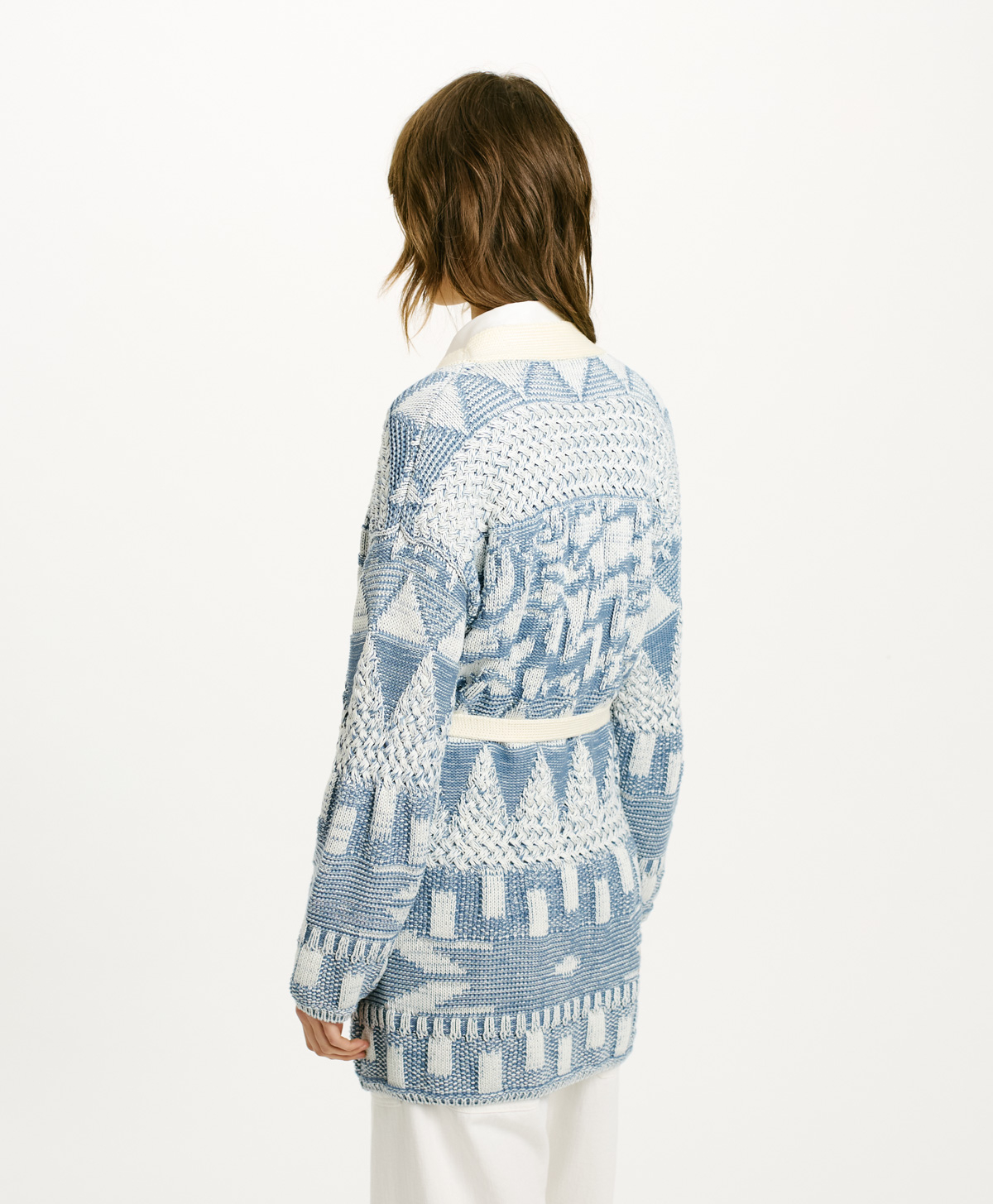 MAGLIA PRACA JAQUARD - CIELO - Momonì