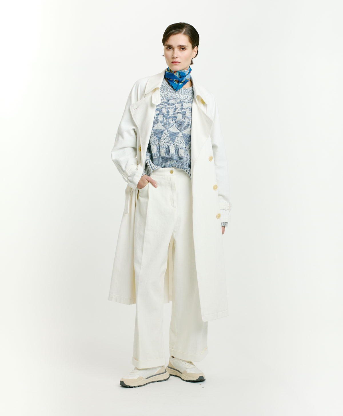 PUSHA SWEATER IN JACQUARD - SKY BLUE - Momonì