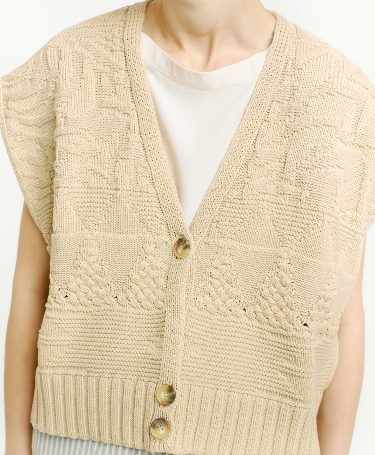 TRICOT JACI EN JACQUARD - CRÈME - Momonì