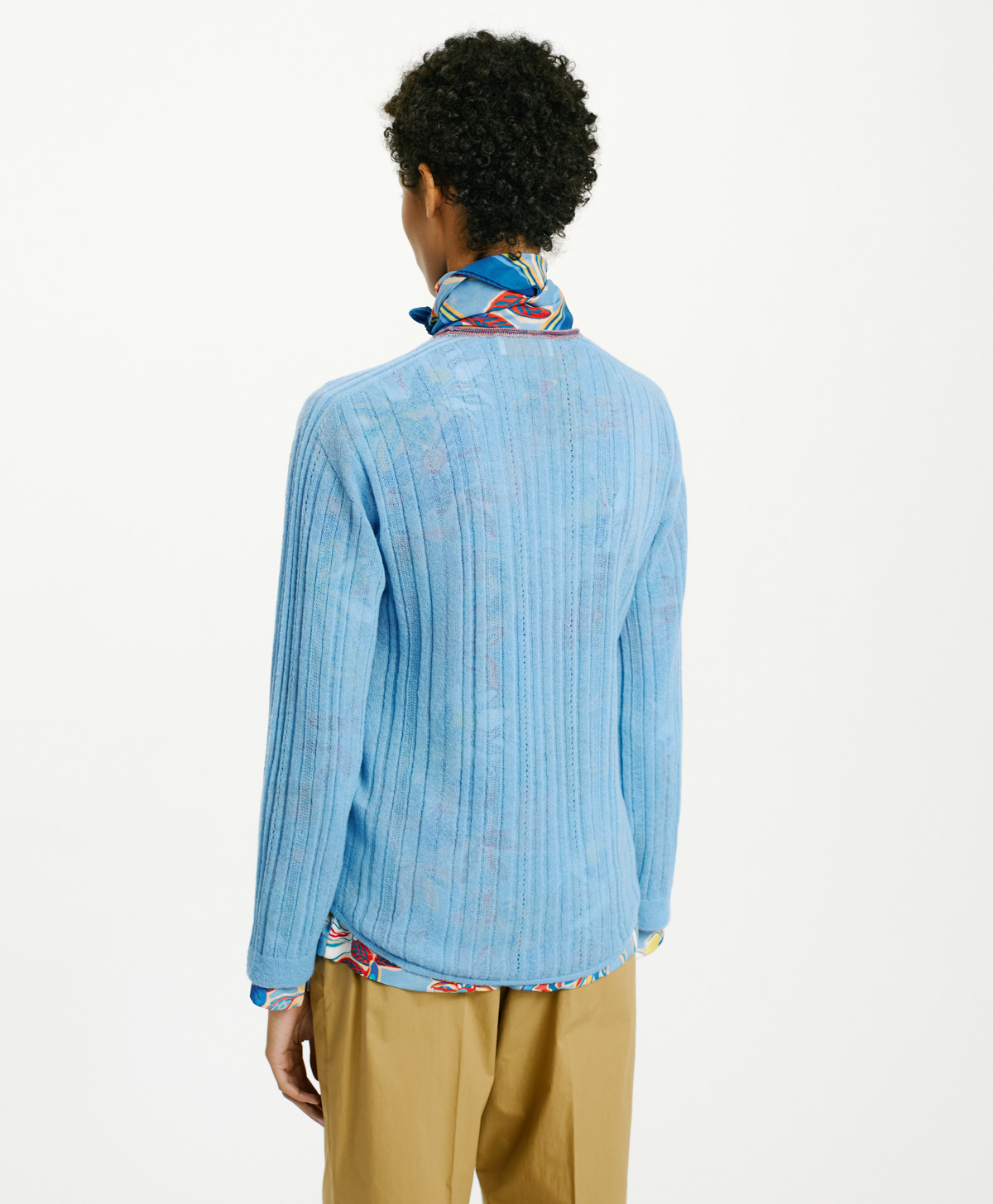 BANAL SWEATER IN TEXTURED ALPACA MOHAIR - LIGHT BLUE - Momonì