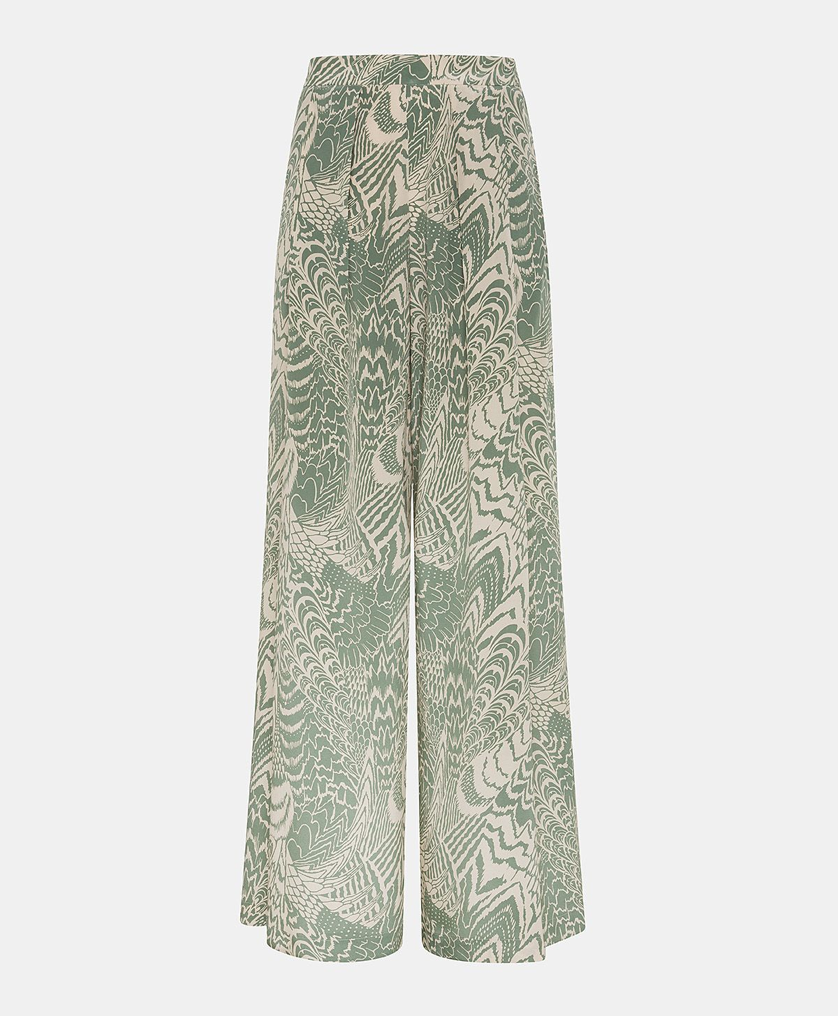 BOTO PANTS IN CREPE DE CHINE - BEIGE/SAGE - Clothing - Momonì