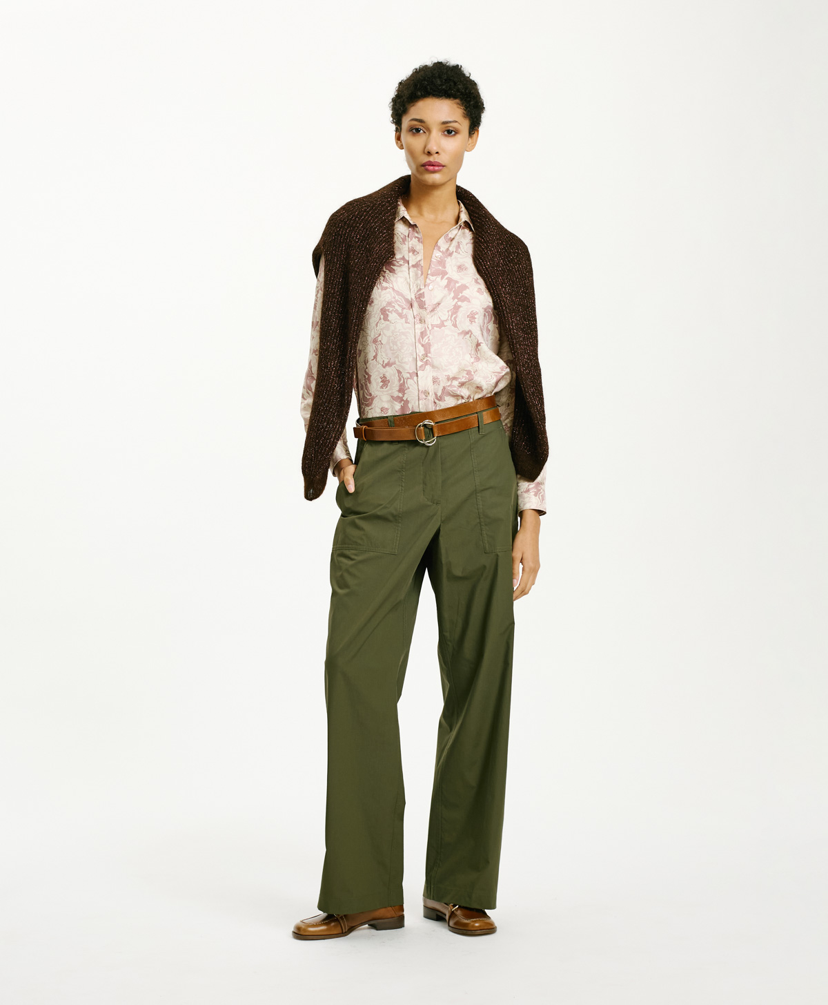 HIBISCUS PANTS IN POPLIN - ARMY - Clothing - Momonì