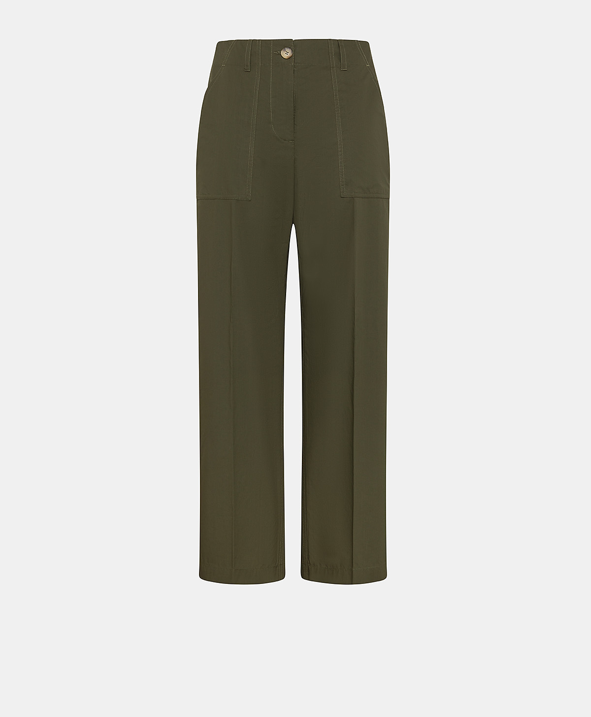 HIBISCUS PANTS IN POPLIN - ARMY - Clothing - Momonì
