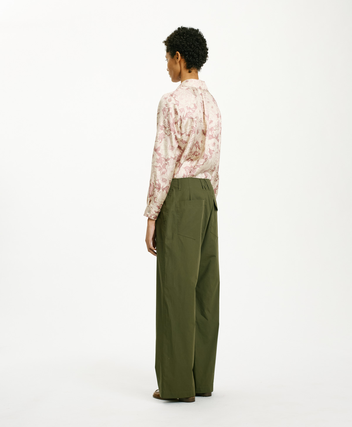 PANTALON HIBISCUS EN POPELINE - ARMY - Momonì
