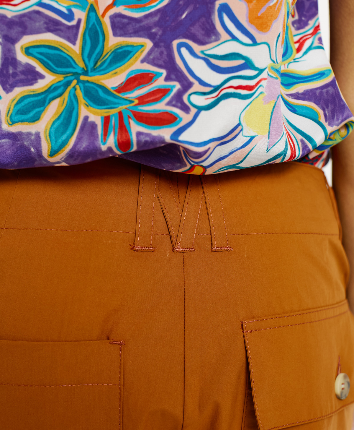 HIBISCUS PANTS IN POPLIN - RUST - Momonì