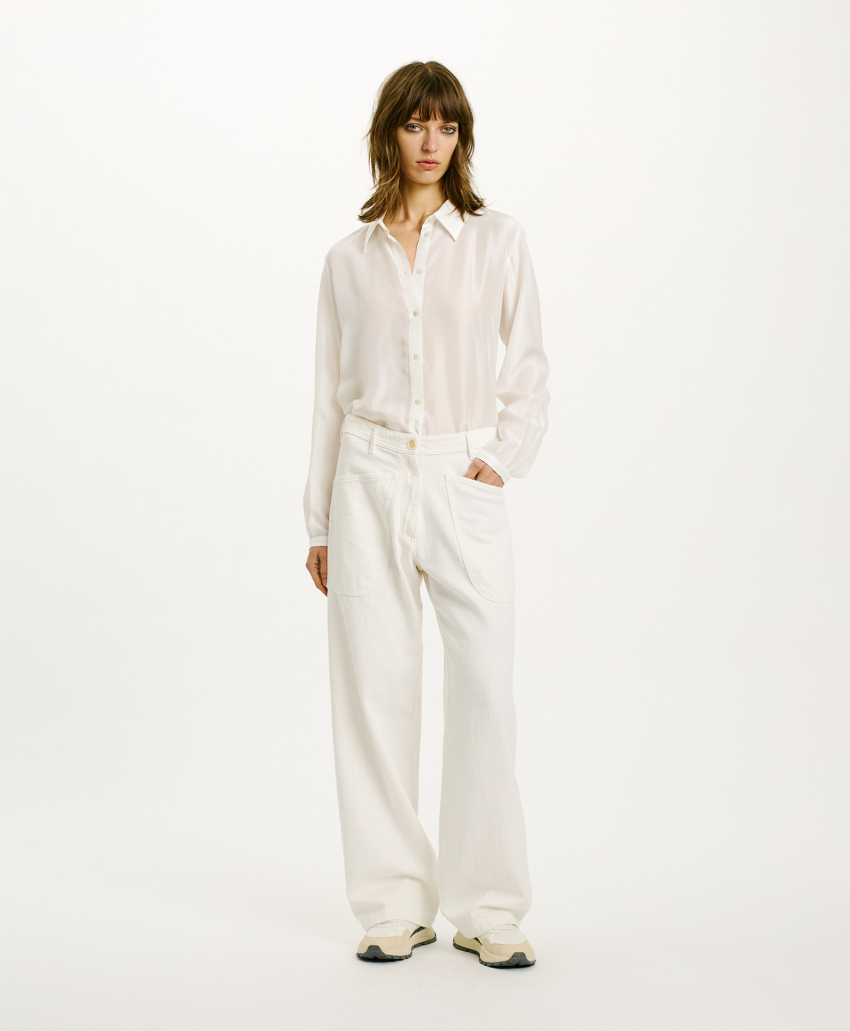 MACAO PANTS IN DENIM - CREAM - Clothing - Momonì