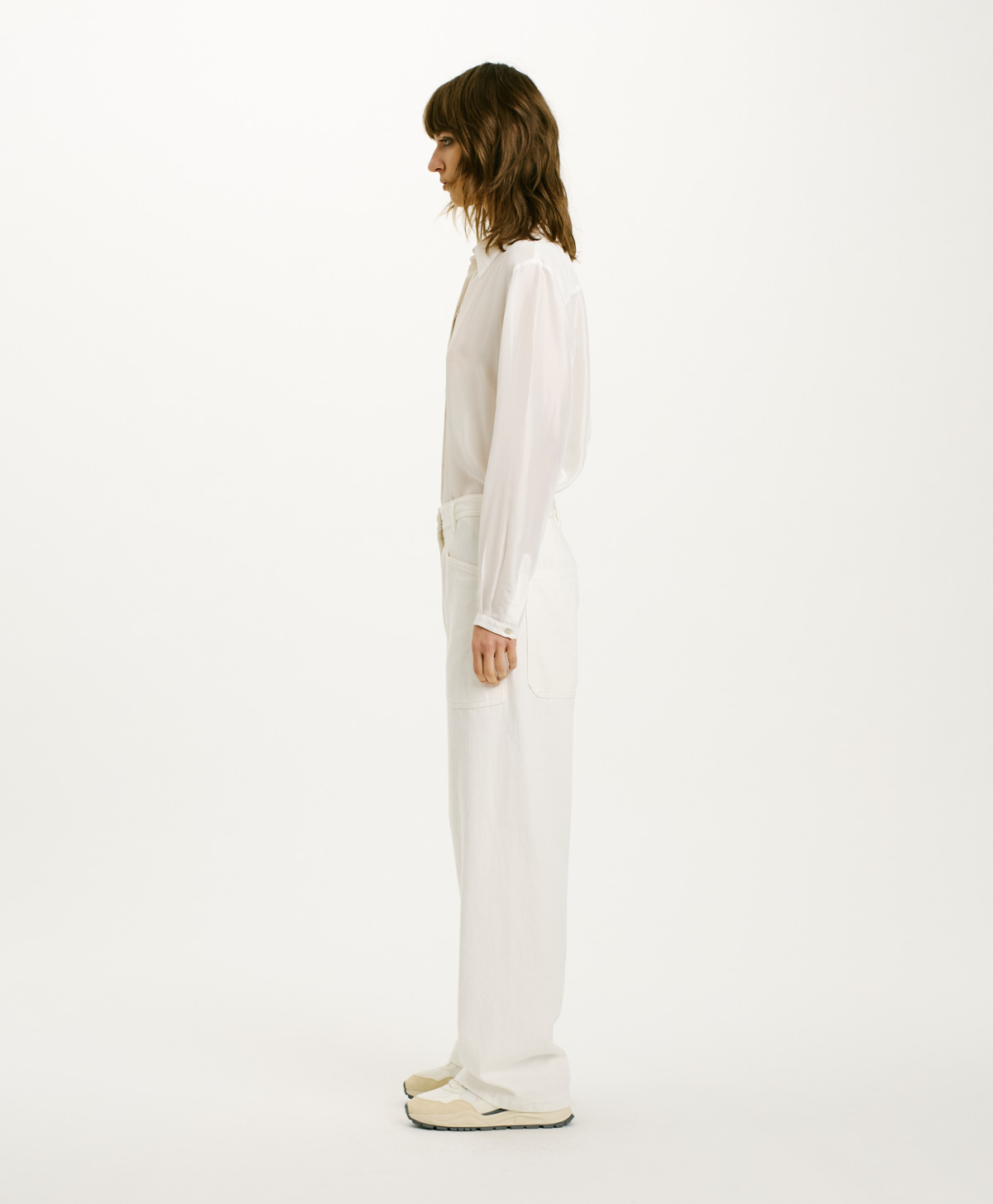 MACAO PANTS IN DENIM - CREAM - Momonì