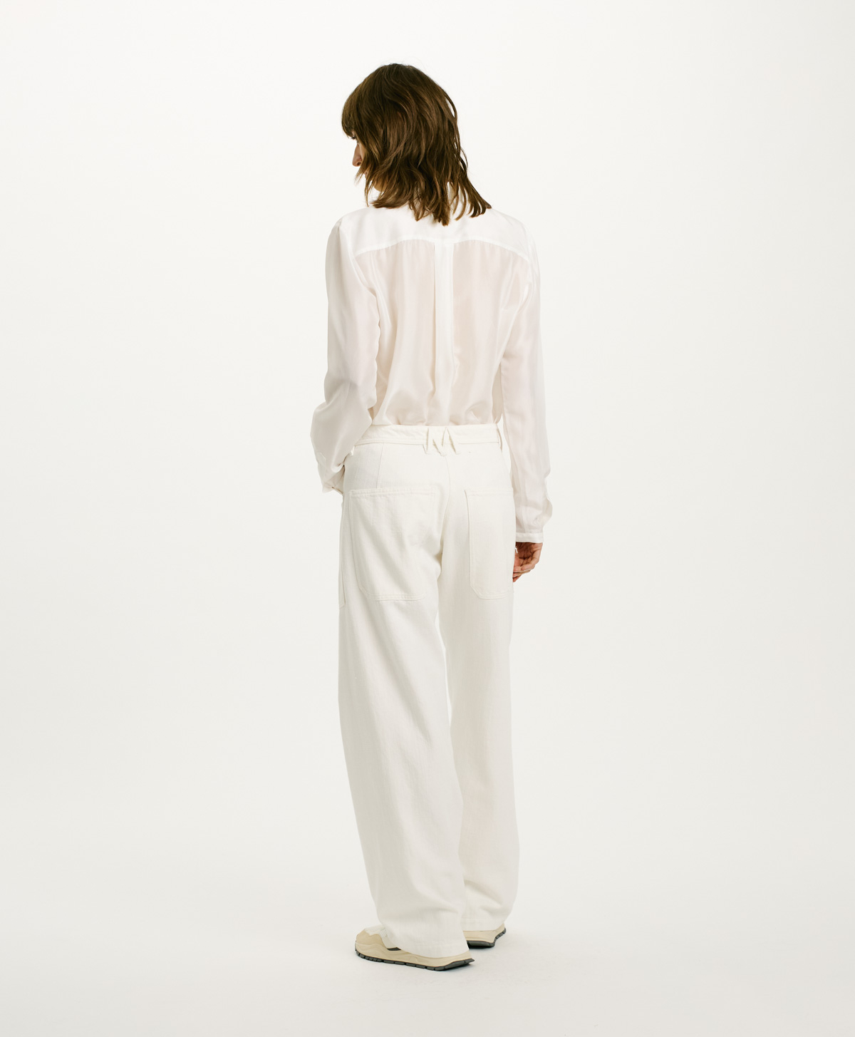MACAO PANTS IN DENIM - CREAM - Momonì