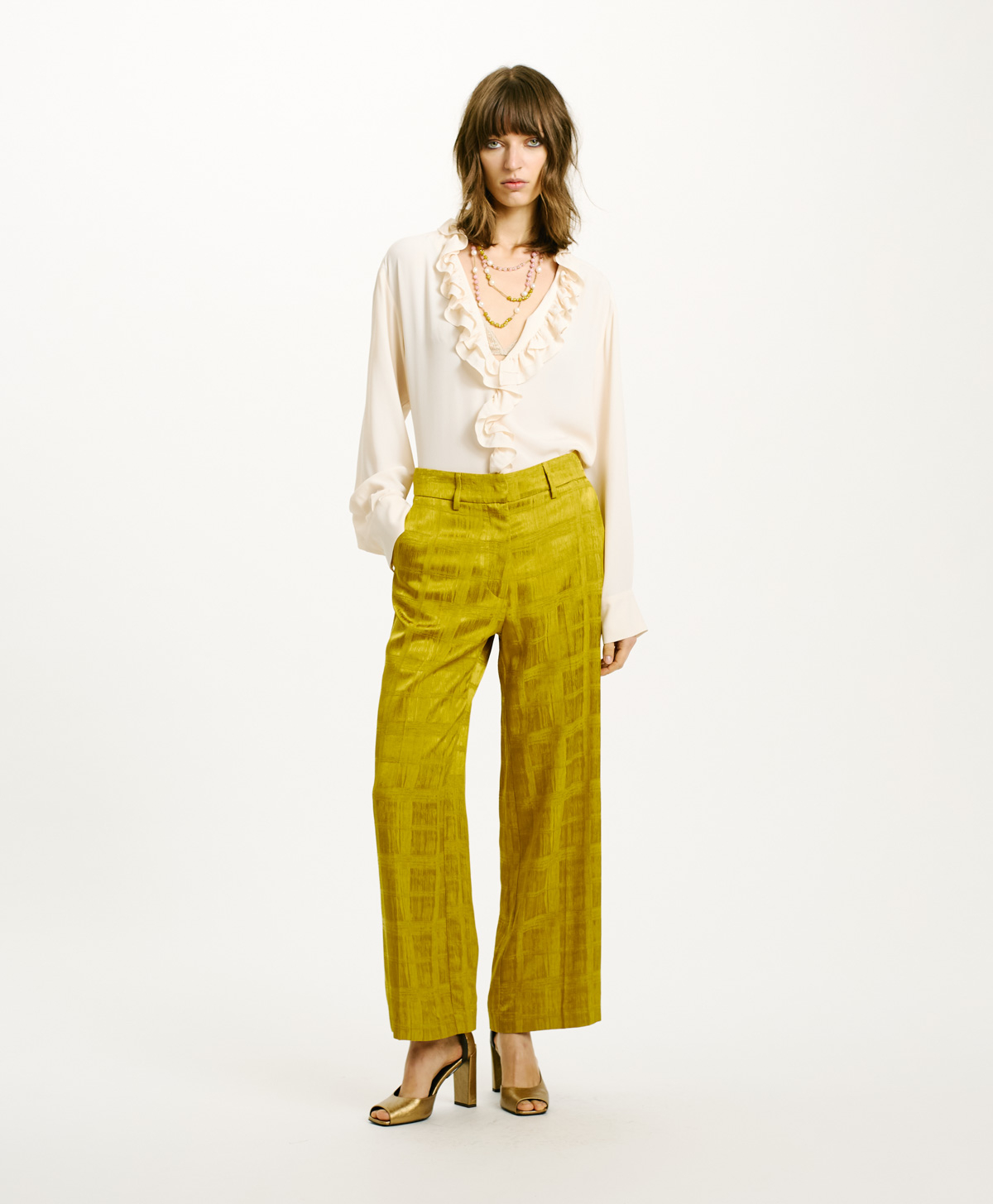 PANTALON MAMAO EN JACQUARD DE VISCOSE - HUILE - Momonì