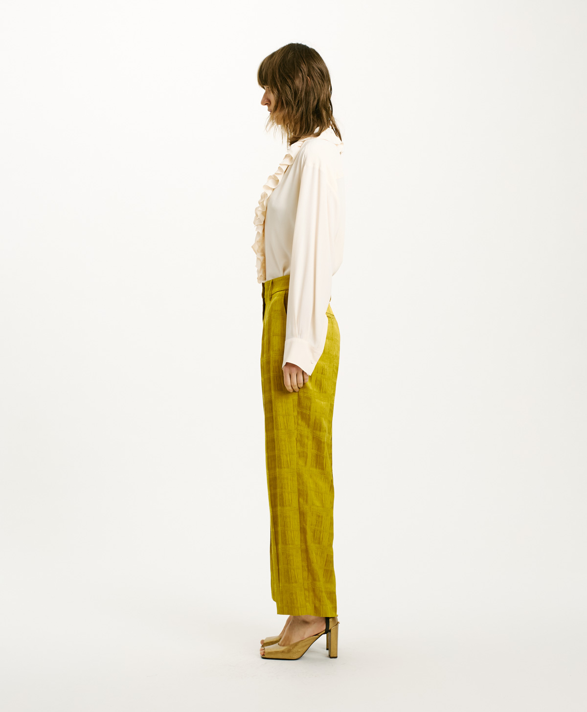PANTALON MAMAO EN JACQUARD DE VISCOSE - HUILE - Momonì