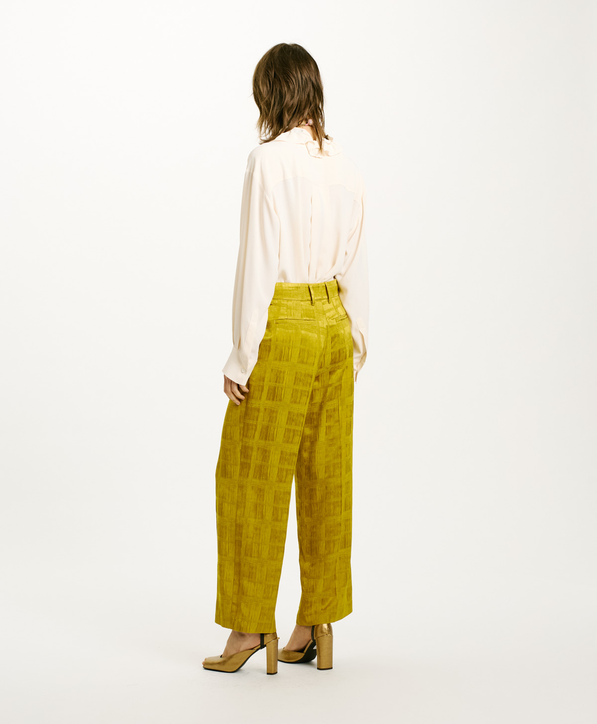PANTALON MAMAO EN JACQUARD DE VISCOSE - HUILE - Momonì