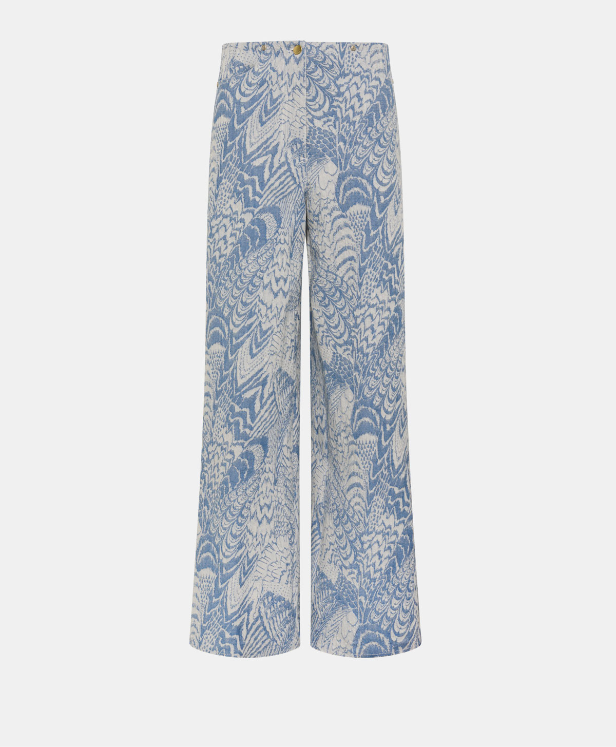 PANTALON MARABA EN DENIM JACQUARD - BLEU CLAIR - Clothing - Momonì