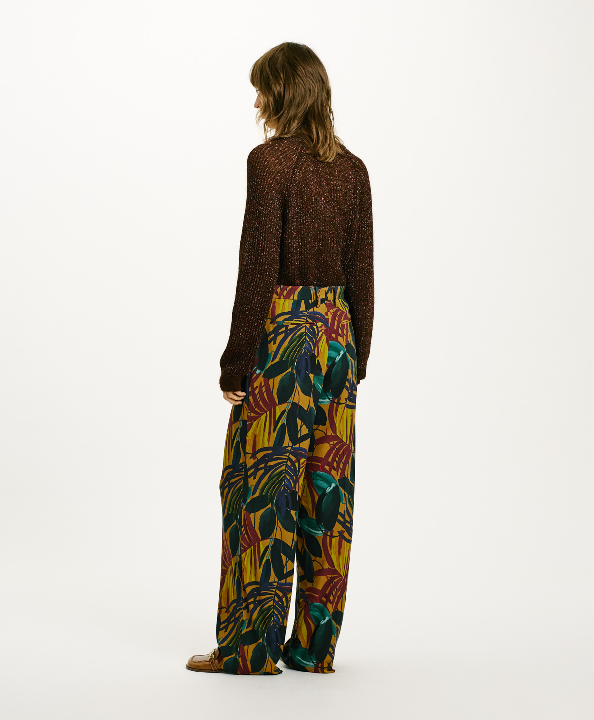 PANTALONI PACU EN CRÊPE DE VISCOSE IMPRIMÉ - HUILE MULTICOLORE - Momonì