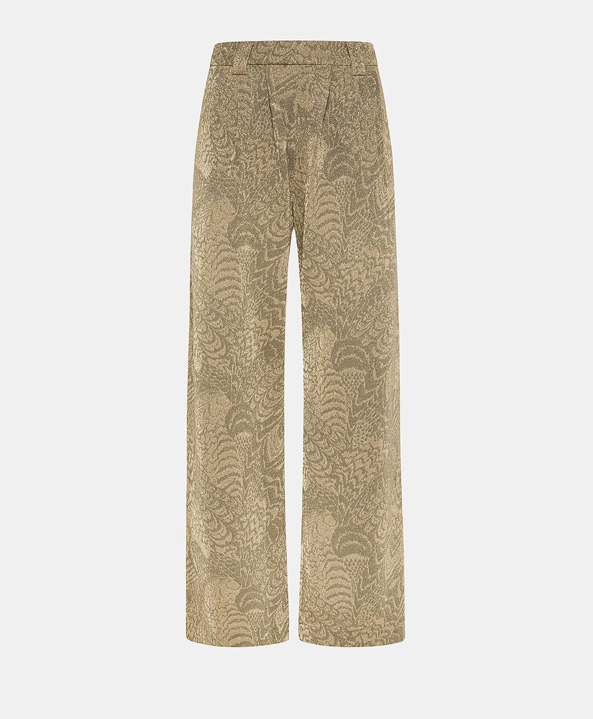 LANZAROTE BIS PANTS IN JACQUARD JERSEY WITH LUREX - MATCHA GREEN/GOLD - Clothing - Momonì