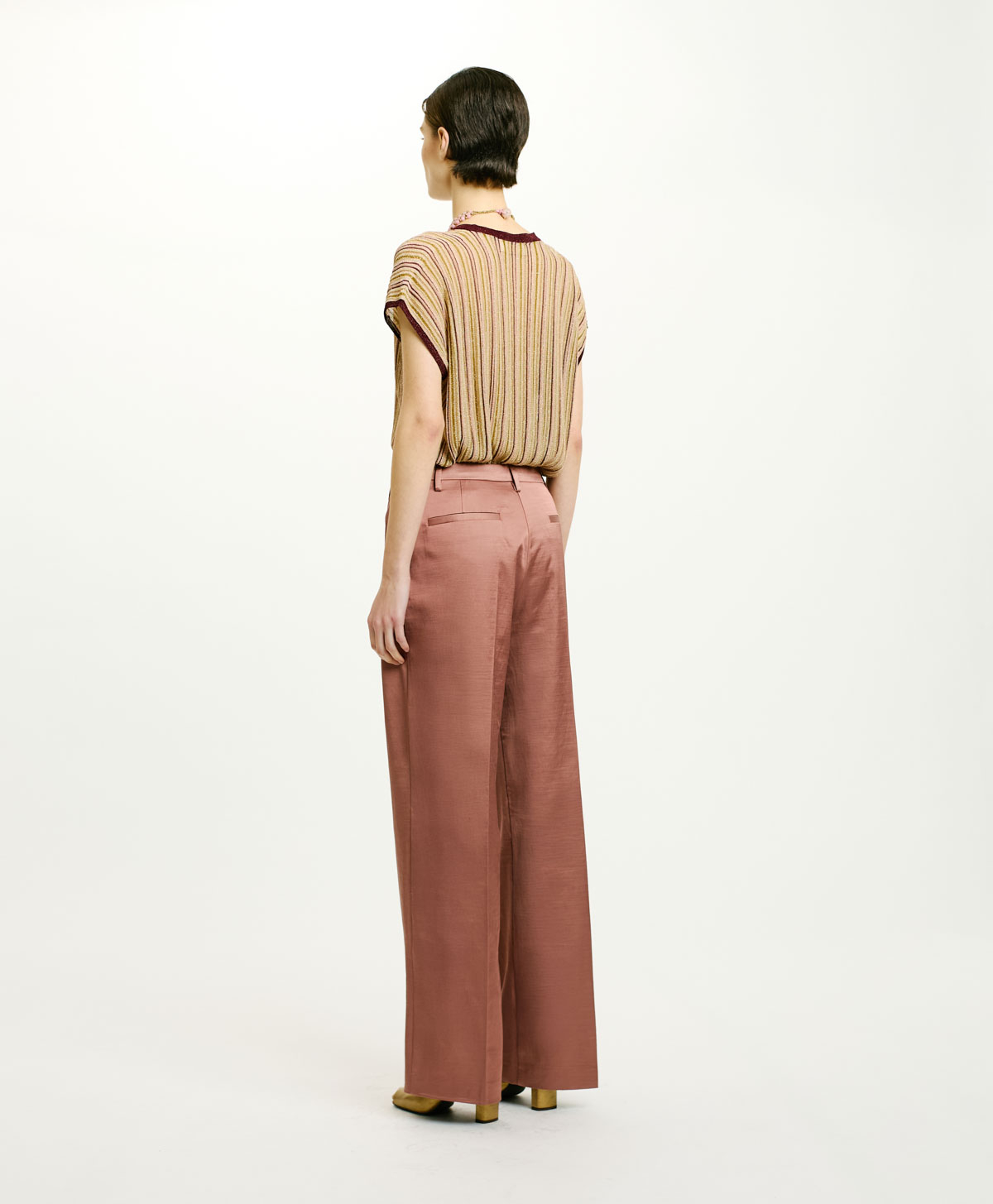 PANTI PANTS IN STRETCH COTTON/VISCOSE - MAUVE - Momonì