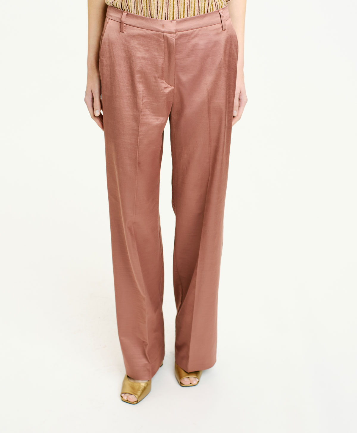 PANTI PANTS IN STRETCH COTTON/VISCOSE - MAUVE - Momonì