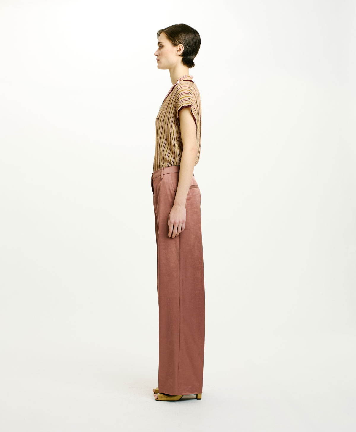 PANTI PANTS IN STRETCH COTTON/VISCOSE - MAUVE - Momonì